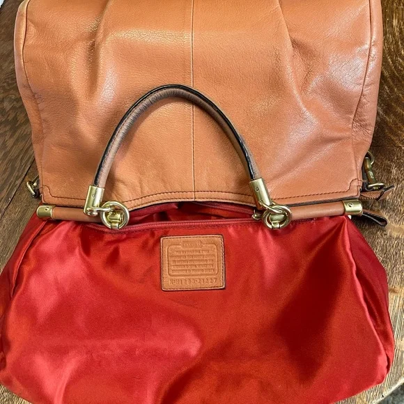 Coach Carrie Satchel in Cognac Leather with Gold Brass Accents - Picture 12 of 16